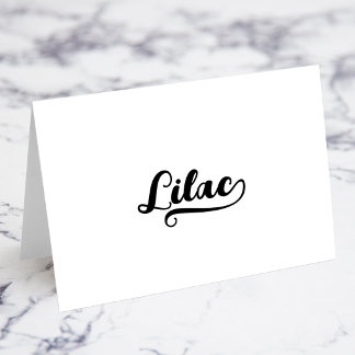 Cartes de nom et de lieu avec écriture Brush Scrip