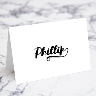 Cartes de nom et de lieu avec écriture Brush Scrip