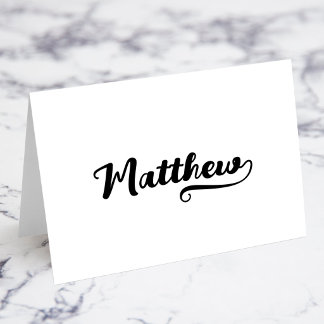 Cartes de nom et de lieu avec écriture Brush Scrip