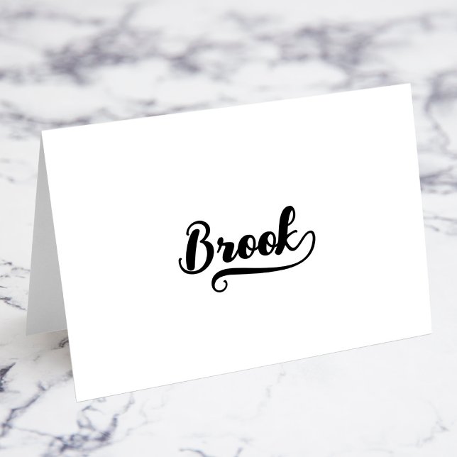 Cartes de nom et de lieu avec script Bold Brush K  (Bold Brush Script K Swash Name Place Cards)