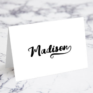 Cartes de nom et de lieu en écriture Brush Script 