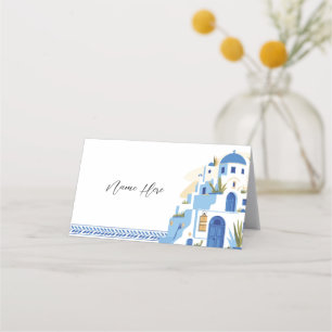 Cartes de nom pliées Mariage nuptiale Santorini gr