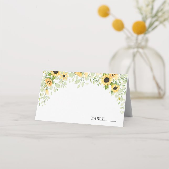 Cartes de noms de tournesol (Devant)