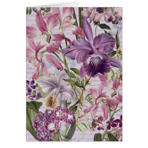Cartes de note 5x7 florales à grande échelle orchi