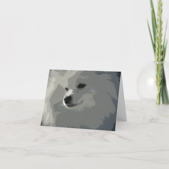 Cartes de note blanches de Pomeranian (Devant)