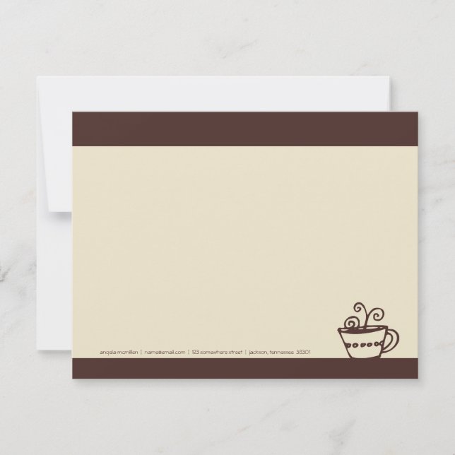 Cartes de note Brown et crèmes de tasse de café (Devant)