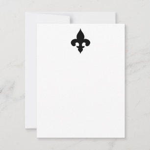 Cartes de note de Black Fleur de Lis Flat