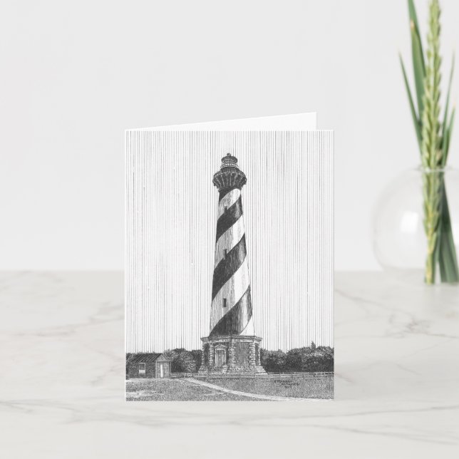 Cartes de note de blanc de phare du Cap Hatteras (Devant)