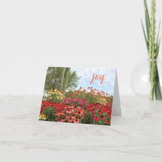 Cartes de note de floraison de joie