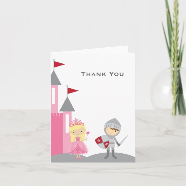Cartes de note de princesse et de chevalier (Devant)
