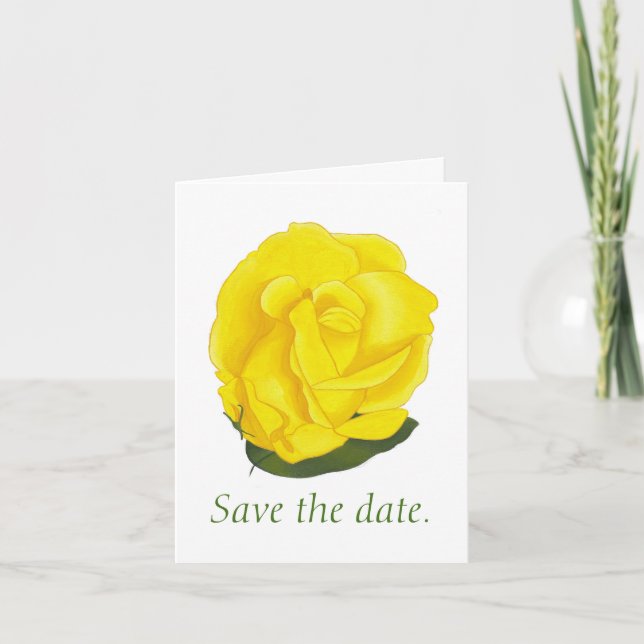 Cartes de note de Sauvegarder la date de Rose jaun (Devant)