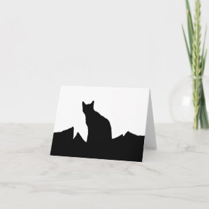 Cartes de note de silhouette de chat noir