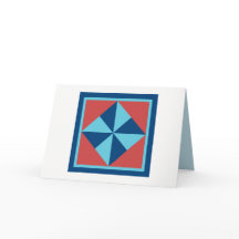 Cartes de note d'édredon - soleil (marine/rouge)