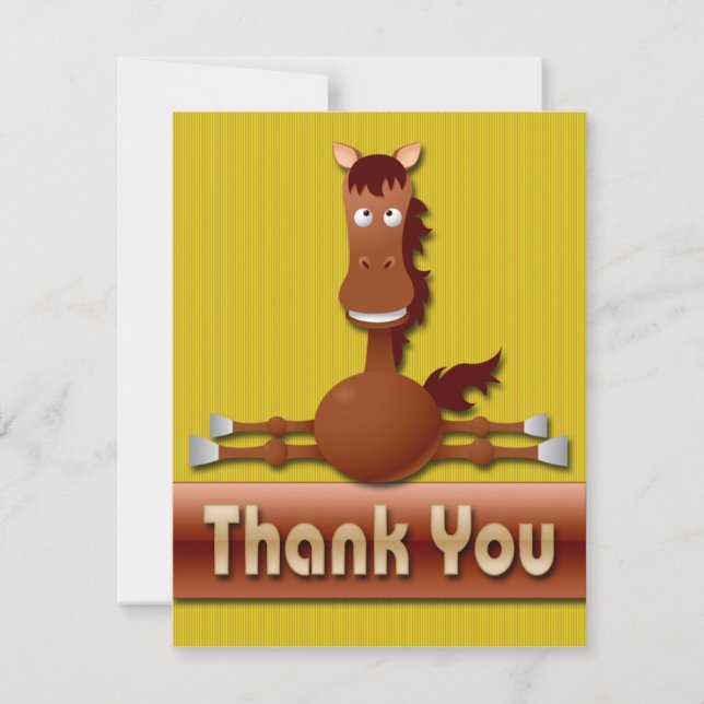 CARTES DE NOTE MIGNONNES DE MERCI DE CHEVAL (Devant)