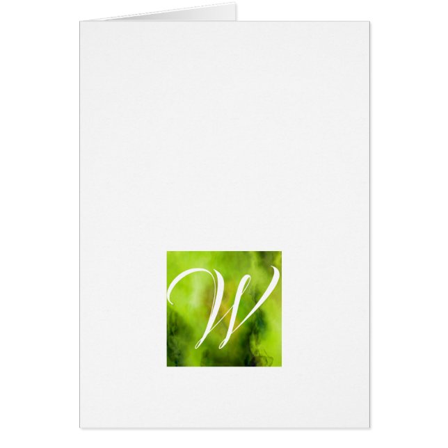 Cartes de note Monogramme Simple - Envy (Devant)