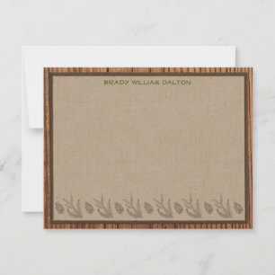 Cartes de note plat personnalisées style Lodge - B