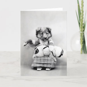 Cartes de note vintages de chiots et de chatons