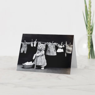 Cartes de note vintages de chiots et de chatons