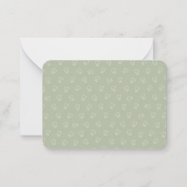 Cartes de notes à denticules mignonnes - Vert saug (Devant)