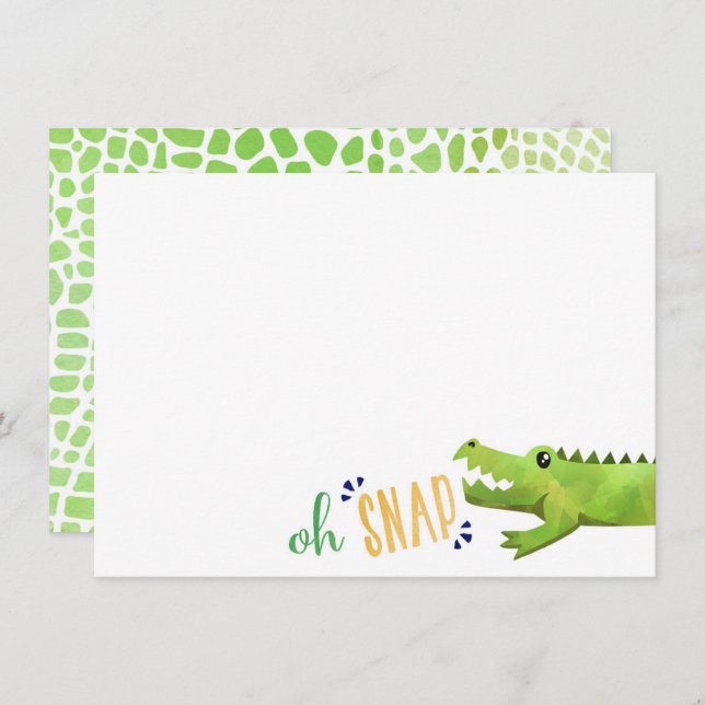 Cartes de notes Alligator Merci (Devant / Derrière)