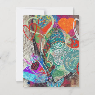 Cartes de notes Coeurs et Paisley