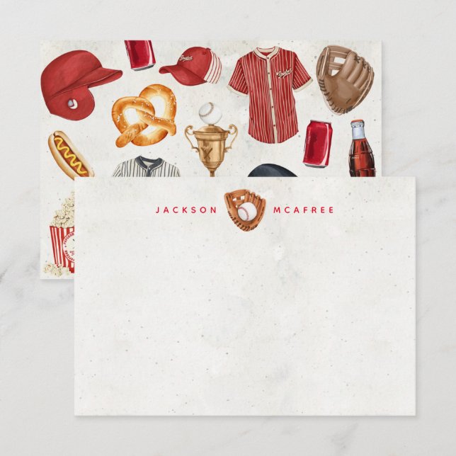 Cartes de notes de base-ball personnalisées (Devant / Derrière)