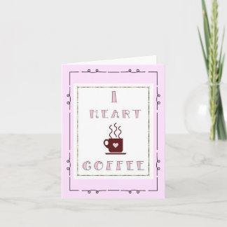 Cartes de notes de café coeur