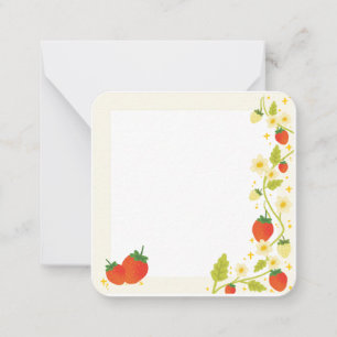 Cartes de notes de fraise mignonne