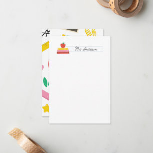 Cartes de notes de l'enseignant Stationery Cute Ap
