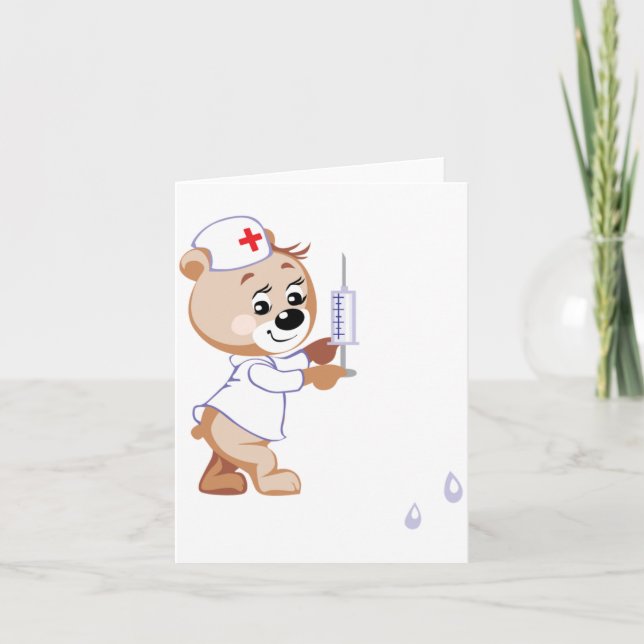 Cartes de notes de l'infirmière de l'ours en peluc (Devant)