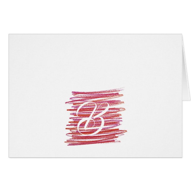 Cartes de notes de monogrammes de script - Scribbl (Devant horizontal)