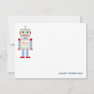 Cartes de notes de papeterie "Bonjour" de Robot