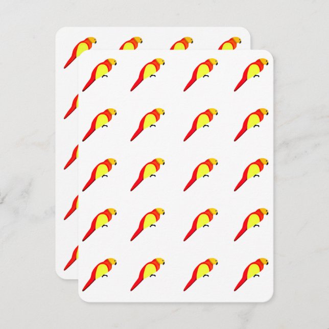 Cartes de notes de perroquets (Devant / Derrière)