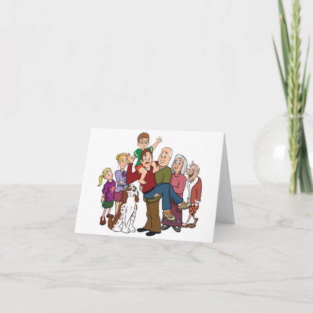Cartes de notes de portrait famille (Devant)