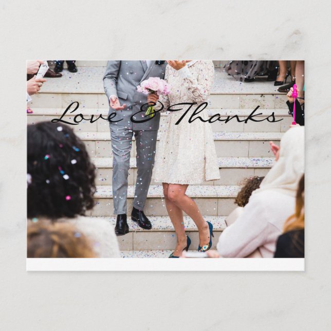 Cartes de notes de remerciement de la photo mariag (Devant)