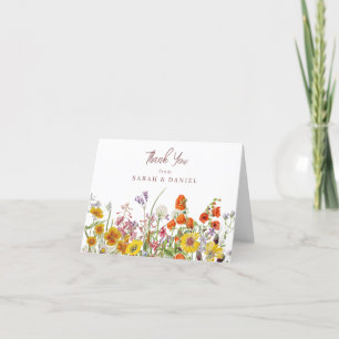 Cartes de notes de remerciement pliées fleur sauva
