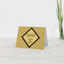 Cartes de notes de remise de diplôme noir et or |