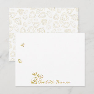 Cartes de notes de script personnalisées Gold Gem