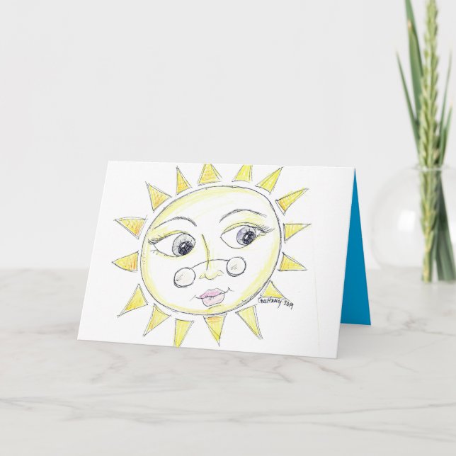 Cartes de notes de soleil aux yeux clairs (Devant)