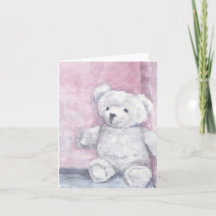 Cartes de notes d'ours en peluche Aquarelle, Intér