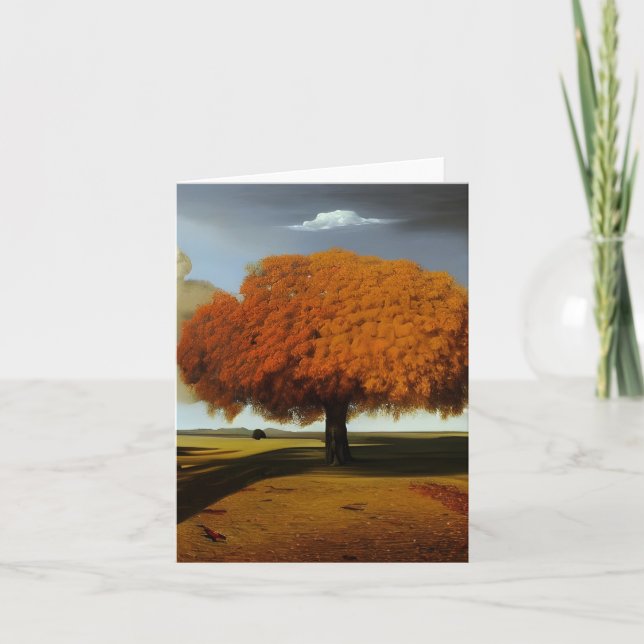 Cartes de notes en chêne d'automne (Devant)