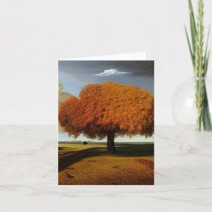 Cartes de notes en chêne d'automne