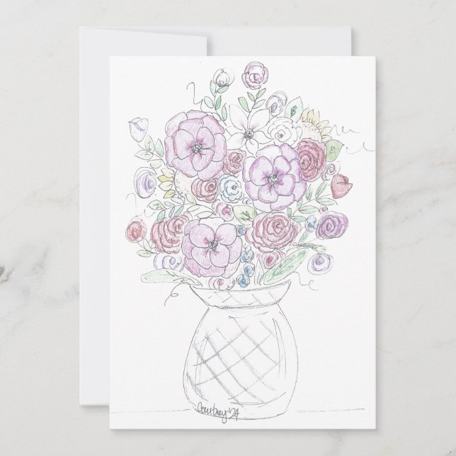 Cartes de notes florales (Devant)