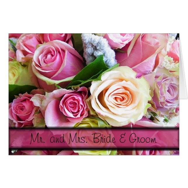 Cartes de notes florales personnalisées Mariage" (Devant horizontal)