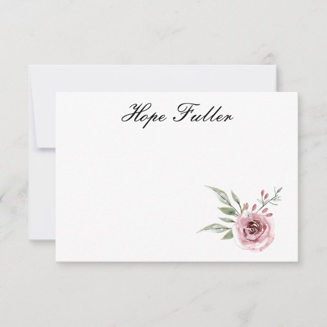 Cartes de notes florales roses (Devant)