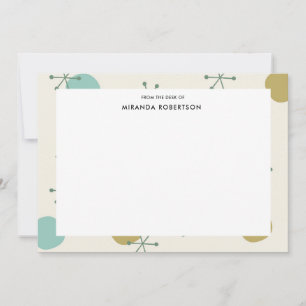 Cartes de notes modernes rétro du milieu du siècle