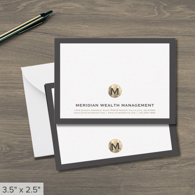 Cartes de notes Monogrammes Affaires Classiques (Créateur téléchargé)
