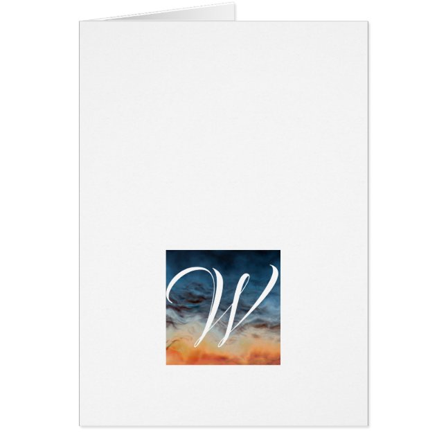 Cartes de notes Monogrammes simples - Coucher de s (Devant)