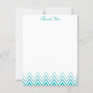 Cartes de notes ombrées Aqua Chic à chevrons
