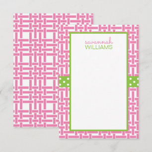 Cartes de notes personnalisées Bambou et Grosgrain